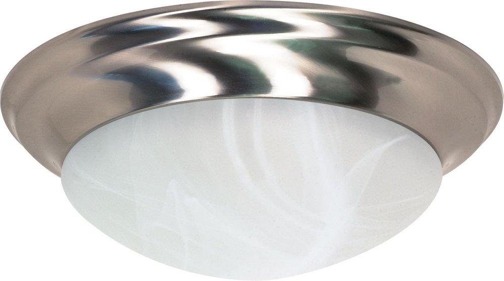 NUVO Brushed Nickel 3 Light 60W 16 in. Flush Mount Ceiling Fixture 