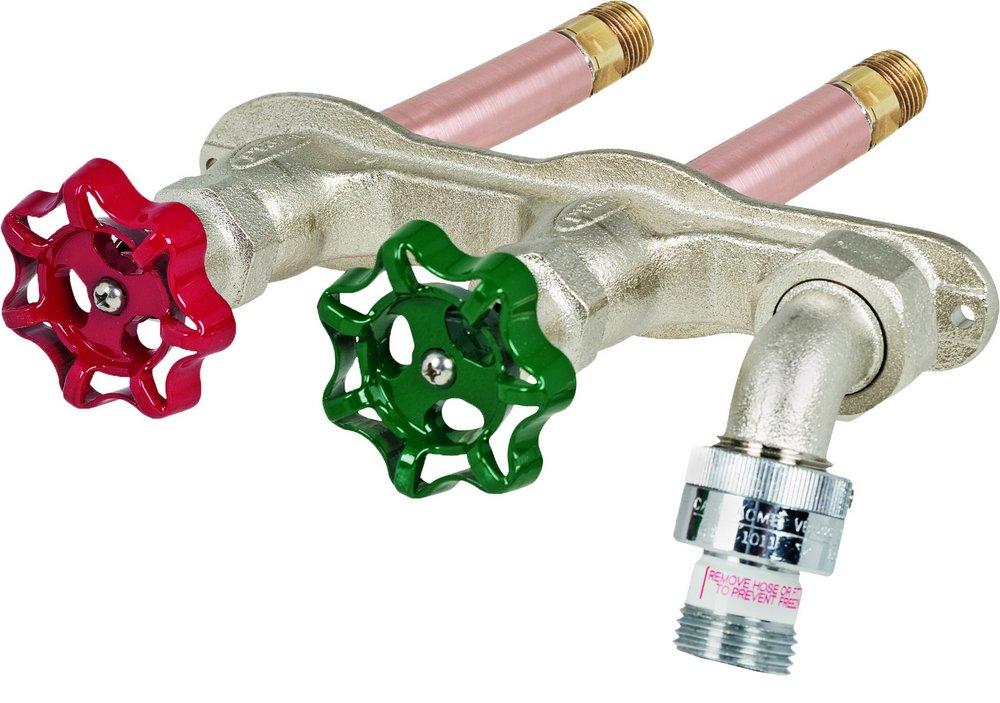 PRIER Products Satin Nickel Plated Satin Nickel 1/2 x 3/4 in. MNPT x Sweat Wall Hydrant 