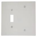 LEVITON White 2-Gang 1-Toggle 1-Blank Device Combination Wall Plate 