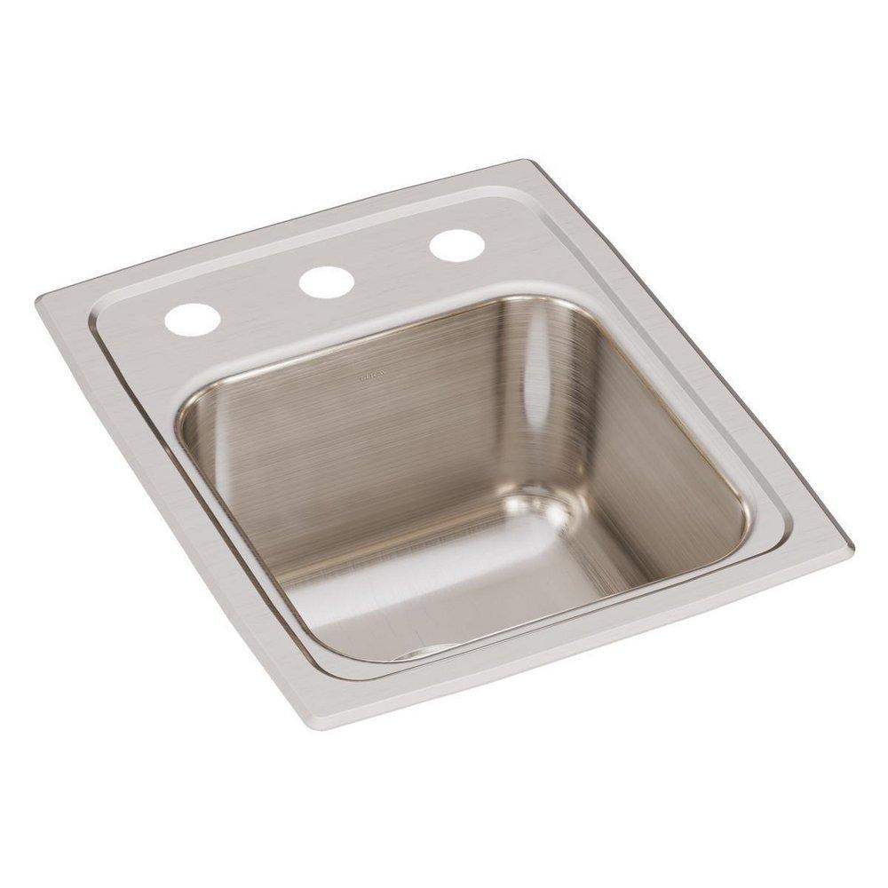 Elkay Lustrous Satin 13 x 16 in. Stainless Steel Single Bowl Drop-in Kitchen Sink in Lustrous Satin 