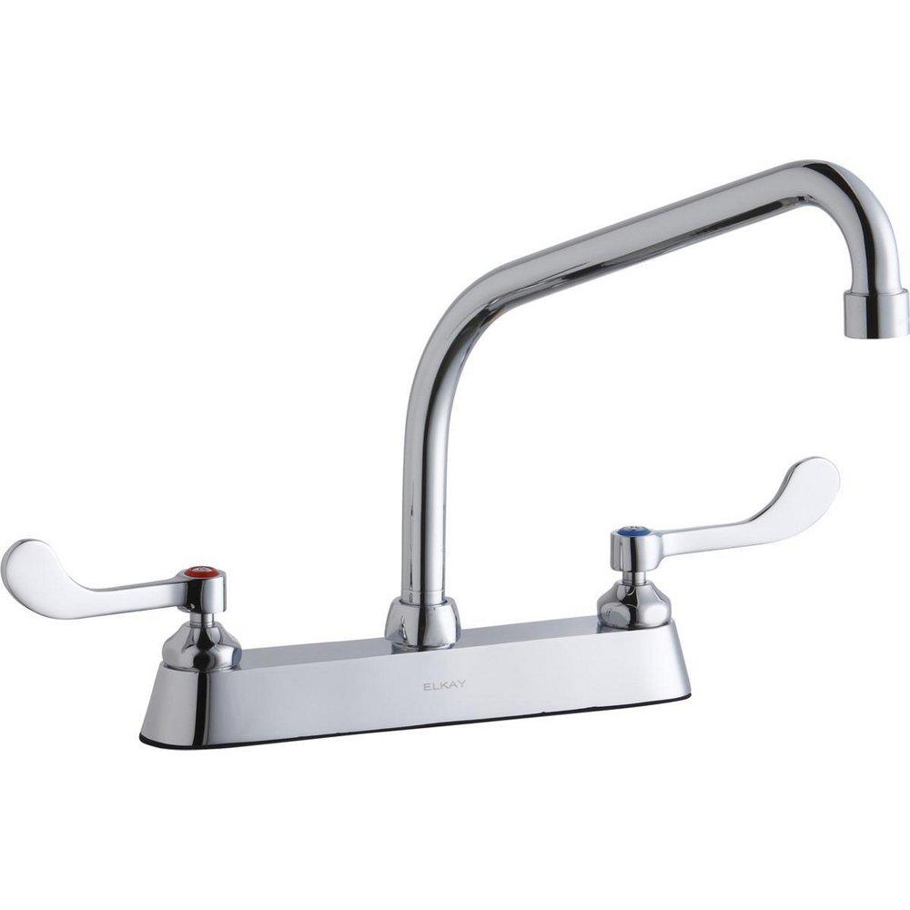 Elkay Chrome 1.5 gpm Food Service Deckmount Faucet with Double-Handle 