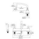 Elkay Polished Chrome Two Lever Handle Deck Mount Service Faucet 
