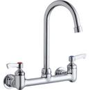 2-Hole Wall Mount Handwash Centerset Faucet with Double Lever Handle in Polished Chrome