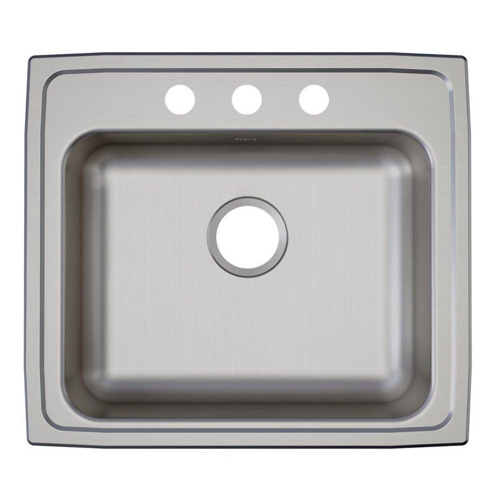 Elkay Lustrous Satin 22 x 19-1/2 in. Stainless Steel Single Bowl Drop-in Kitchen Sink in Lustrous Satin 