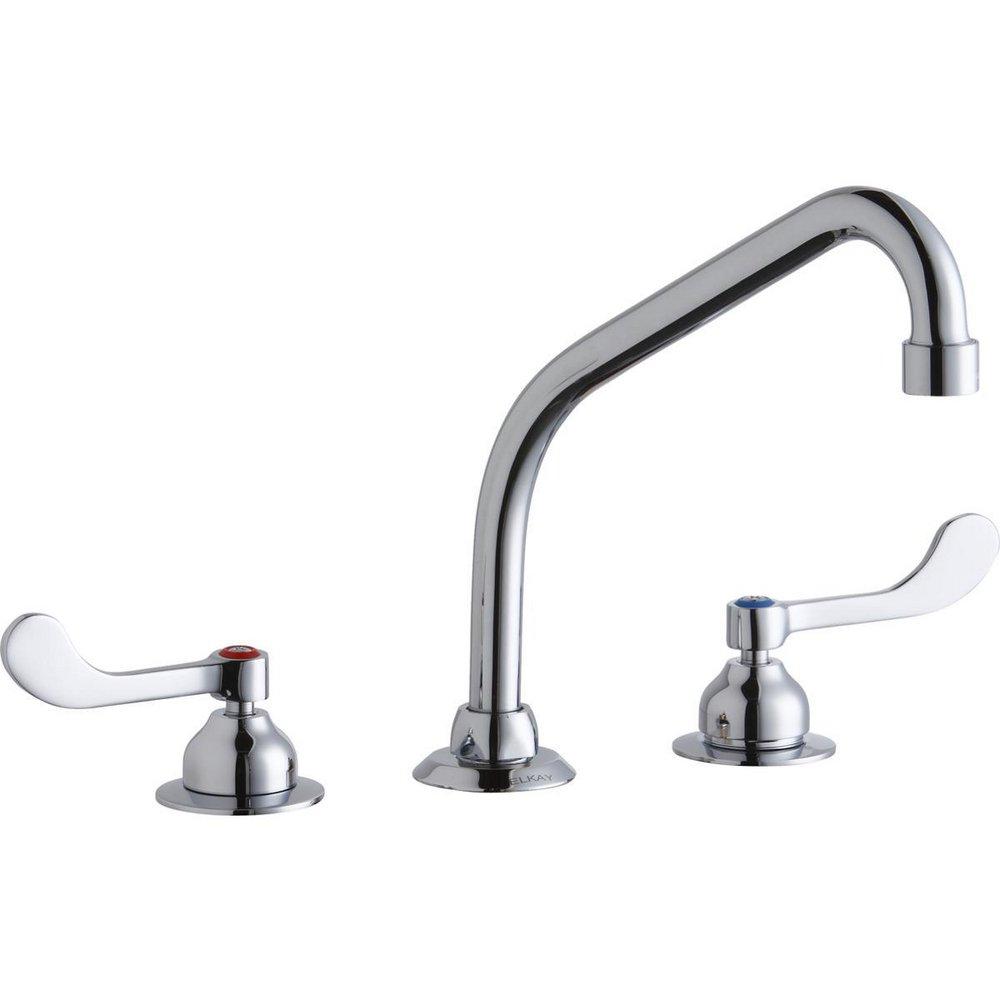 Elkay Chrome Double Wristblade Handle Deckmount Faucet 