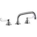 Elkay Chrome 3-Hole Deckmount Food Service Centerset Faucet with Double Lever Handle and Spout Reach 