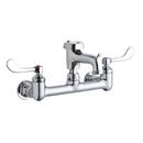 Two Handle Wristblade Wall Mount Service Faucet in Chrome