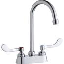 Elkay Polished Chrome Two Wristblade Handle Deck Mount Service Faucet 