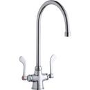 Elkay Polished Chrome Two Wristblade Handle Deck Mount Service Faucet 