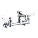 Elkay Polished Chrome Two Handle Wristblade Wall Mount Service Faucet 