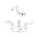 Elkay Polished Chrome Two Handle Wristblade Wall Mount Service Faucet 