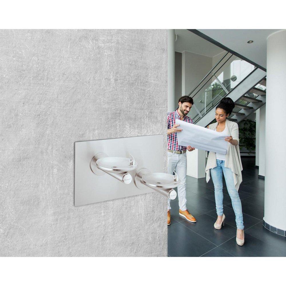 Elkay Stainless Steel Wall Mount ADA Non-Refrigerated Vandal-Resistant Drinking Fountain 