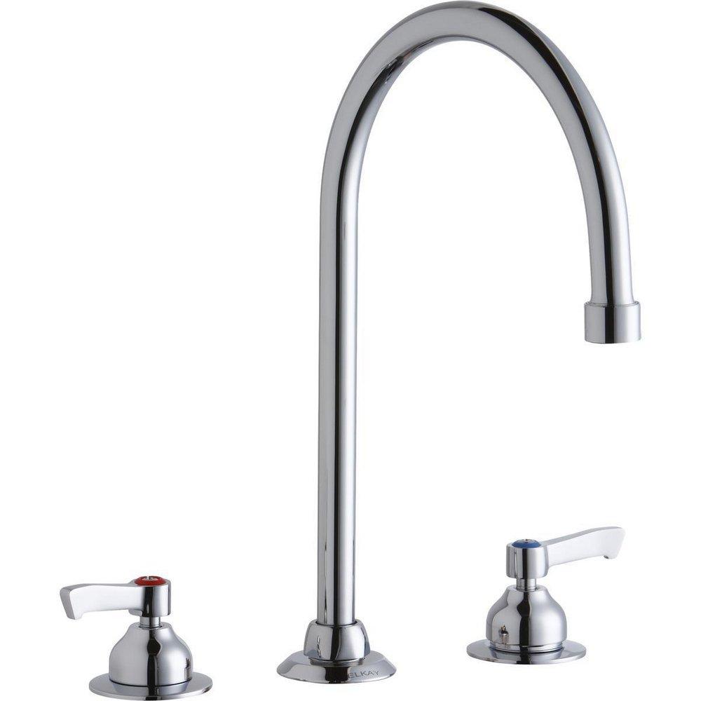 Elkay Polished Chrome Two Lever Handle Deck Mount Service Faucet 