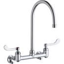 Double Wristblade Handle Wall Mount Commercial Faucet in Polished Chrome