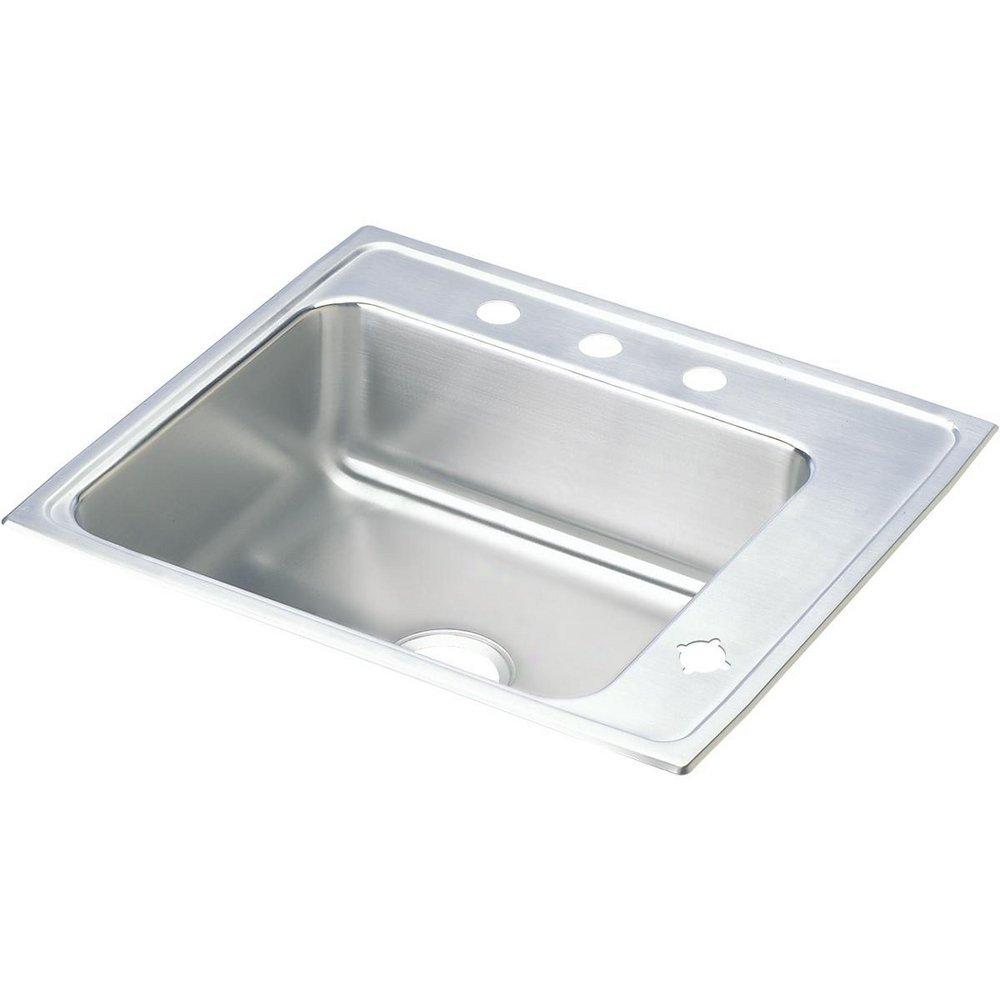 Elkay Lustrous Satin 22 X 20 Three Hole Single Band Stainless Steel TM CLRM SINK LUST 