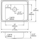 Elkay Lustrous Satin 19 x 18 in. Stainless Steel Single Bowl Drop-in Kitchen Sink in Lustrous Satin 