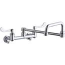 Elkay Chrome 2.2 gpm Double Lever Handle Wall Mount Commercial Swing Faucet 