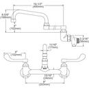Elkay Chrome 2.2 gpm Double Lever Handle Wall Mount Commercial Swing Faucet 