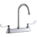 Elkay Polished Chrome Two Wristblade Handle Deck Mount Service Faucet 