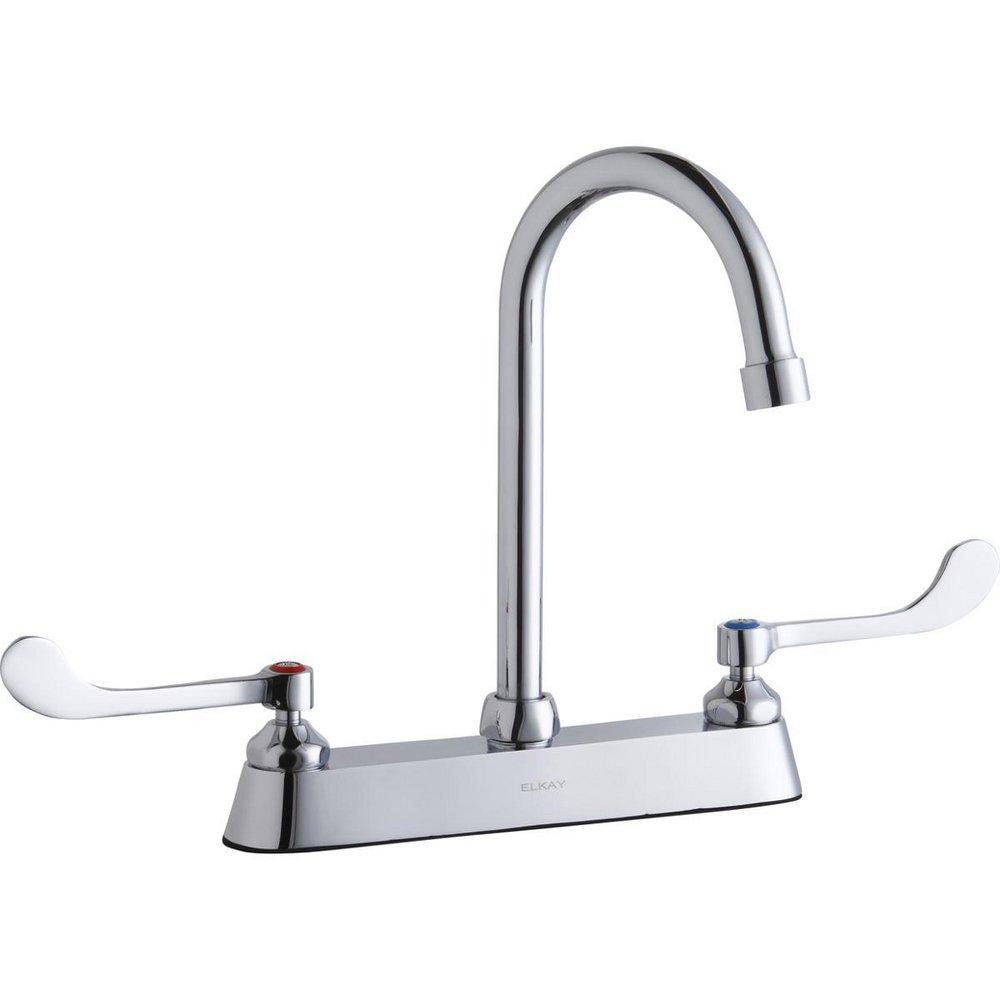 Elkay Chrome 3-Hole Sink Faucet with Double Wristblade Handle 