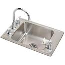 31 x 19-1/2 in. 4-Hole 1-Bowl 304 Stainless Steel Top Mount and Drop-In Classroom Sink Package in Lustrous Satin