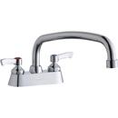 Double Lever Handle Centerset Faucet with Exposed Deck in Polished Chrome