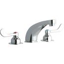 0.5 gpm 3-Hole Deck Mount Commercial Sink Faucet with Double Wristblade Handle and Fixed Spout in Polished Chrome
