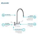 Elkay Polished Chrome Two Wristblade Handle Deck Mount Service Faucet 