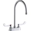 Elkay Polished Chrome Two Wristblade Handle Deck Mount Service Faucet 