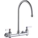 Elkay Chrome 2.2 gpm Double Lever Handle Gooseneck Wall Mount Commercial Faucet 
