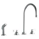 Two Lever Handle Deck Mount Service Faucet in Polished Chrome