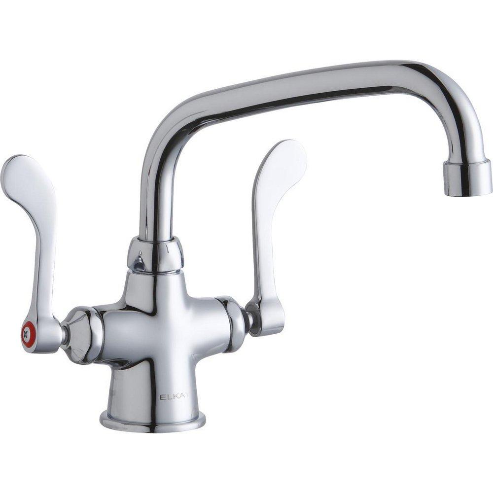 Elkay Chrome 2.2 gpm 1-Hole Double Lever Handle Deckmount Spout Reach 