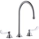 Two Wristblade Handle Deck Mount Service Faucet in Polished Chrome