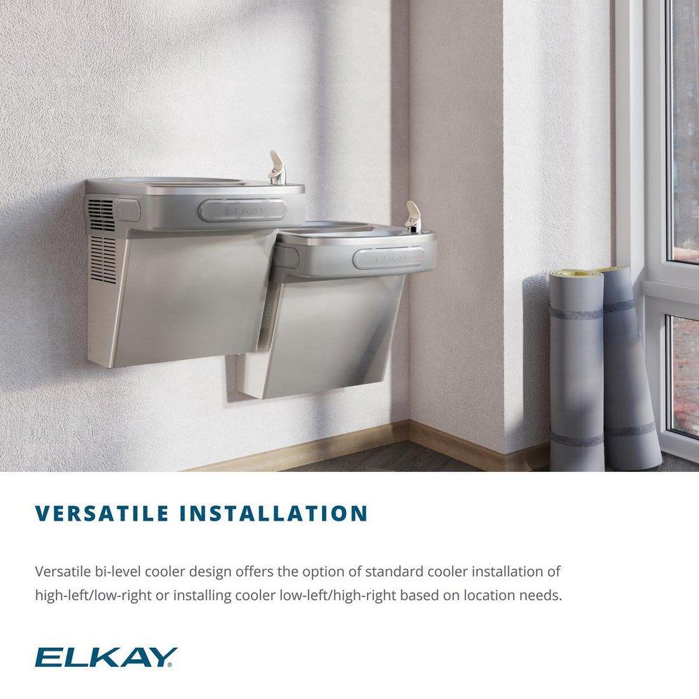 Elkay Stainless Steel Wall Mount Bi-Level ADA Water Cooler 