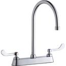 Elkay Polished Chrome Two Wristblade Handle Deck Mount Service Faucet 