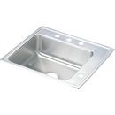 Elkay Lustrous Highlighted Satin 1-Basin Drop-In and Topmount Utility Sink with Sound Deadening 