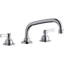 3-Hole Deckmount Food Service Centerset Faucet with Double Lever Handle and Spout Reach in Polished Chrome