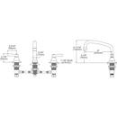 Elkay Polished Chrome 3-Hole Deckmount Food Service Centerset Faucet with Double Lever Handle and Spout Reach 