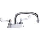 2-Hole Deckmount Handwash Centerset Faucet with Double Wristblade Handle and 12 in. Spout Reach in Polished Chrome