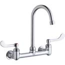 Elkay Polished Chrome Two Wristblade Handle Wall Mount Service Faucet 