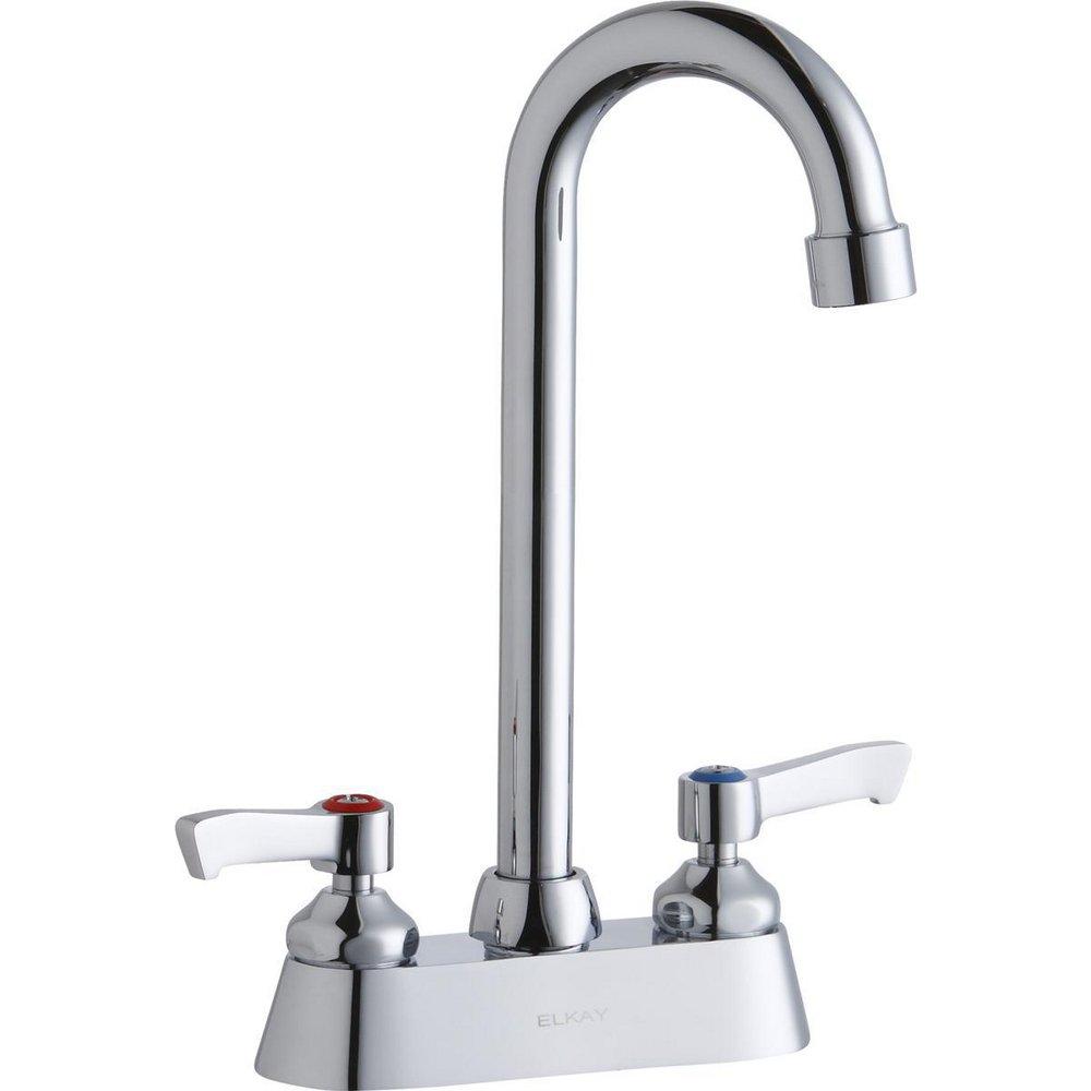 Elkay Polished Chrome Two Lever Handle Deck Mount Service Faucet 