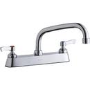 Elkay Chrome 3-Hole Deckmount Food Service Faucet with Double Lever Handle 