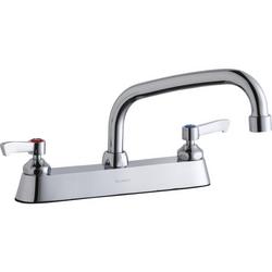 3-Hole Deckmount Food Service Faucet with Double Lever Handle in Polished Chrome