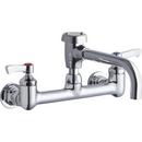 2-Hole Wall Mount Utility and Service Centerset Faucet with Double Lever Handle in Polished Chrome