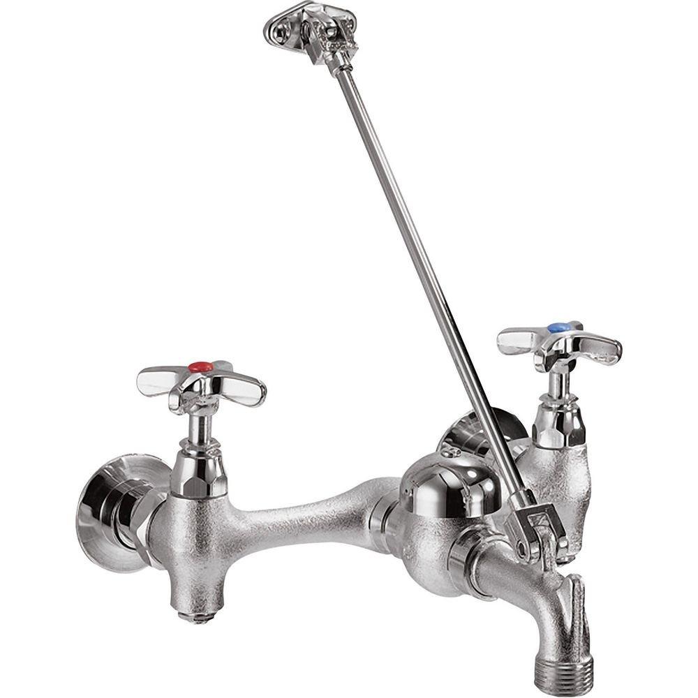 Delta Faucet Rough Chrome Two Handle Cross Wall Mount Service Faucet 