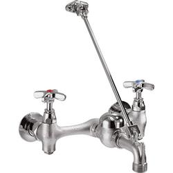 Two Handle Cross Wall Mount Service Faucet in Rough Chrome