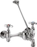 Two Handle Cross Wall Mount Service Faucet in Rough Chrome