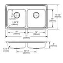Elkay Lustertone 33 x 19-1/2 in. Stainless Steel Double Bowl Drop-in Kitchen Sink in Lustertone 