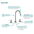 Elkay Chrome Food Service Deckmount Faucet with Double Wristblade Handle 