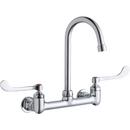 Elkay Chrome 2-Hole Wall Mount Handwash Centerset Faucet with Double Wristblade Handle and 5-1/8 in. Spout Reach 
